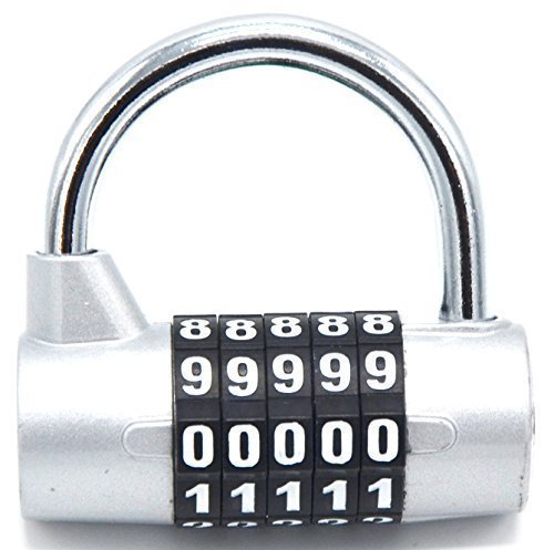 Fully big combination padlock; 5 passwords sturdy security combin…