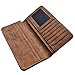 Mens Vintage Long Wallets Slim Bifold Card Holder Wallets (Brown)