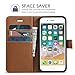 TUCCH Case Wallet for iPhone SE 2022 5G/Phone 7/8/SE 2020, PU Leather Flip Folio with Card Slot Stand Magnetic TPU Shockproof Inner Shell Compatible with iPhone 7/8/SE2/SE3, Light Brown