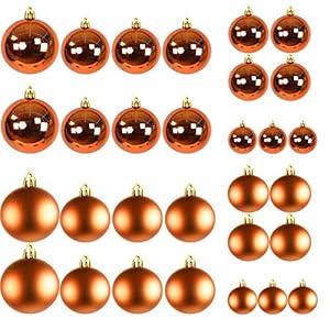 Mojawo XL-assortiment 30-delig kerstboomballen kerstballen kerstballen kerstballen oranje