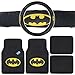 BDK WBMT-1301+WBSW-1301 Batman 4 Piece Floor Mats and Batman Steering Cover