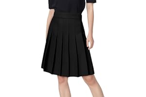 JOAU Womens Pleated Tennis Skirts High Waisted A-line Knee Length Skirt School Uniform Athletic Golf Skirts with Shorts