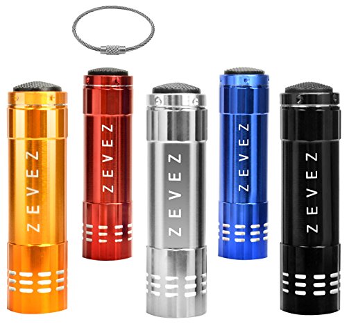ZEVEZ F1 LED Flashlight High Powered 9 LED Mini Bright Tiny Small Kids Pocket Keychain, Best Outdoor DEC Tools