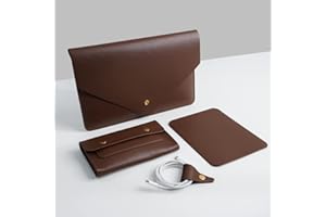 Benfan PU Leather Laptop Sleeve 13 Inch Compatible for 13 MacBook Air M3 M2,13 MacBook Pro M2, Surface Pro, Dell XPS 13 with 