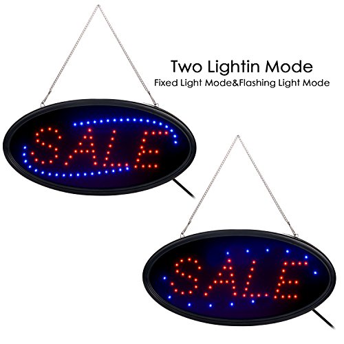 Sale Sign, Fitnate LED Neon Window Sale Sign Bright Advertising Board Electric Lighted Display Sign - Two Modes Flashing & Steady Light for Business, Retail, Walls, Shop,Store, Bar, Hotel, Holiday