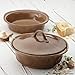 Rachael Ray Cucina Stoneware 3-Piece Round Casserole & Lid Set, Mushroom Brown