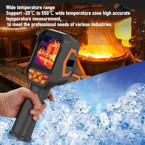 Cámara Termográfica Portátil, Resolución 120x90, Rango 20°C a 550°C, 84GB Almacenamiento, para Construcción y Maquinaria Eléctrica