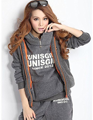 M-Queen-Damen-Casual-Sportanzug-Jogginganzug-SweatshirtSporthoseWeste-Einfarbig-Kapuzenpullover-Mit-Kapuzen-Trainingsanzug-Kapuzenjacke