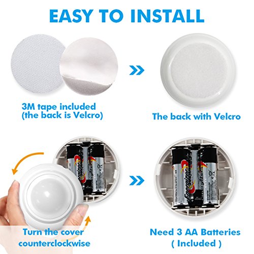 image for TDLOL LoniaLED Puck Light with Remote Control, Under Cabinet Lighting,