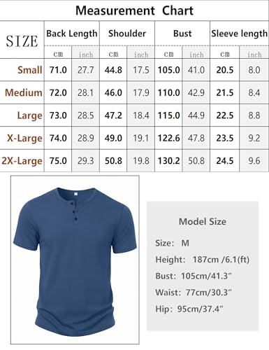 iClosam Men's Short-Sleeved Henley T-Shirt, Slim Fit Elastic Cotton, Basic Casual for Summer, Daily and Going Out with Plain Style