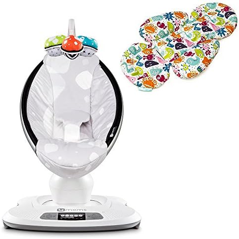 4Moms MamaRoo Bouncer with 4Moms Infant Insert, Monster (Silver) by mamaRoo
