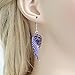 EVER FAITH Angel Wing Hook Earrings Austrian Crystal Amethyst Color Purple Silver-Tone