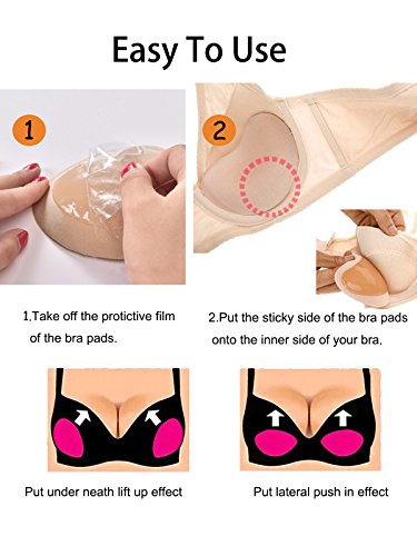 YLOVAN Adhesive Bra Pads Inserts Silicone Push Up Removable Pads for Sports Bra 2 Pairs