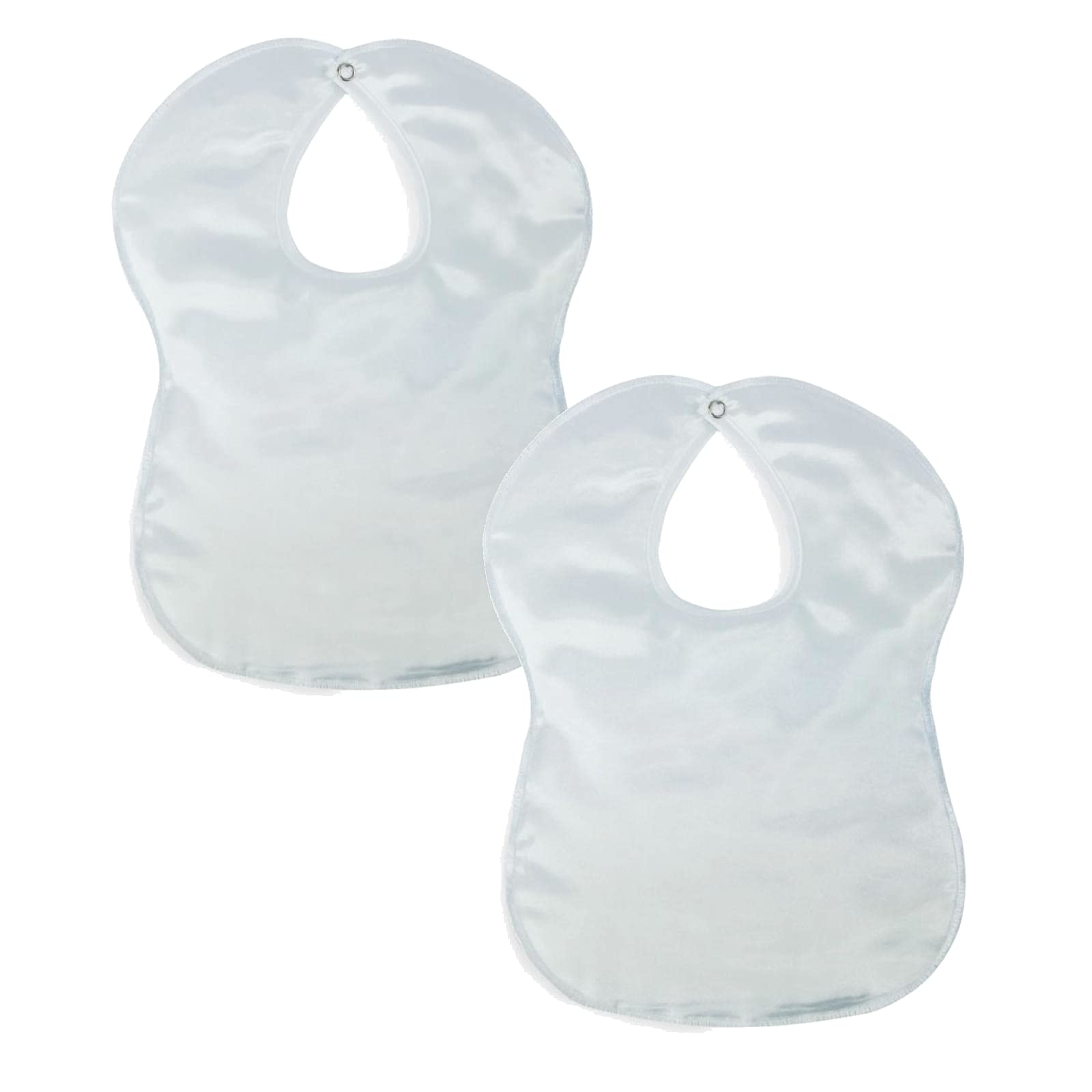 Baby Boys & Girls Satin Bib, 2 Pack, Plain Christening Dribble Bib, White