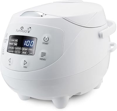 Yum Asia Panda Mini Rice Cooker 3.5 Cup Ninja Ceramic Bowl 220-240V Arctic White