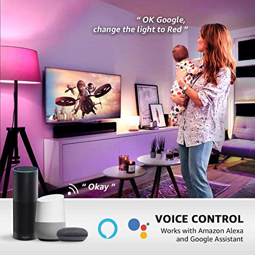 LE Smart Light Bulb, RGB Color Changing LED Bulbs, Works with Alexa and Google Assistant, Dimmable A19 E26 Bulb 60 Watt… - Image 3