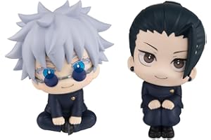 Puruuige 2pcs Geto Suguru Figures Anime Geto Suguru Figurine 3.93'' Look Up Pose Model Statue PVC Cute Cake Topper Decoration