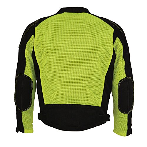 Milaukee Performance-Men's High Visibility Mesh Racer Jacket w/ Removable Rain Jacket Liner-BLK/NEON GREEN-MD