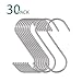 KRENDR 30 Pack Large S Hooks, 3.35