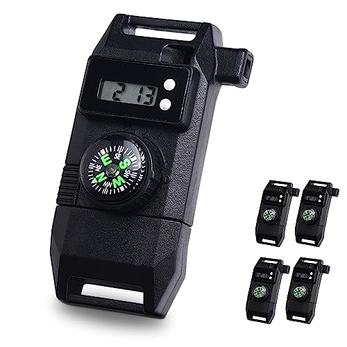 5/8 Inch Compass Flint Scraper Fire Starter Whistle Buckle Paracord Bracelet Outdoor Camping Emergency Survival Travel Kits