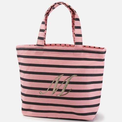 Amazon ジュエルナローズ Jewelnarose イニシャルトート ボーダーピンク 06m Jewelna Rose ジュエルナローズ レディースバッグ 財布
