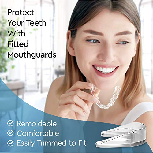 Professional Mouth Guard for Grinding Teeth- 4 Pcs, Thin Fit, Dental Moldable Night Guards for Teeth Grinding, Mouthguard Sports, Teeth Whitening Trays, Stops Bruxism, Clenching, Retainer Case. - Thumbnail 4