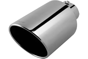 Upower 4" to 10" Exhaust Tip Mirror Polished 4 Inch Inlet 10 Inch Outlet Exhaust Tailpipe 18" Length Bolt-On 45 Degree Angle Cut Tail Pipe