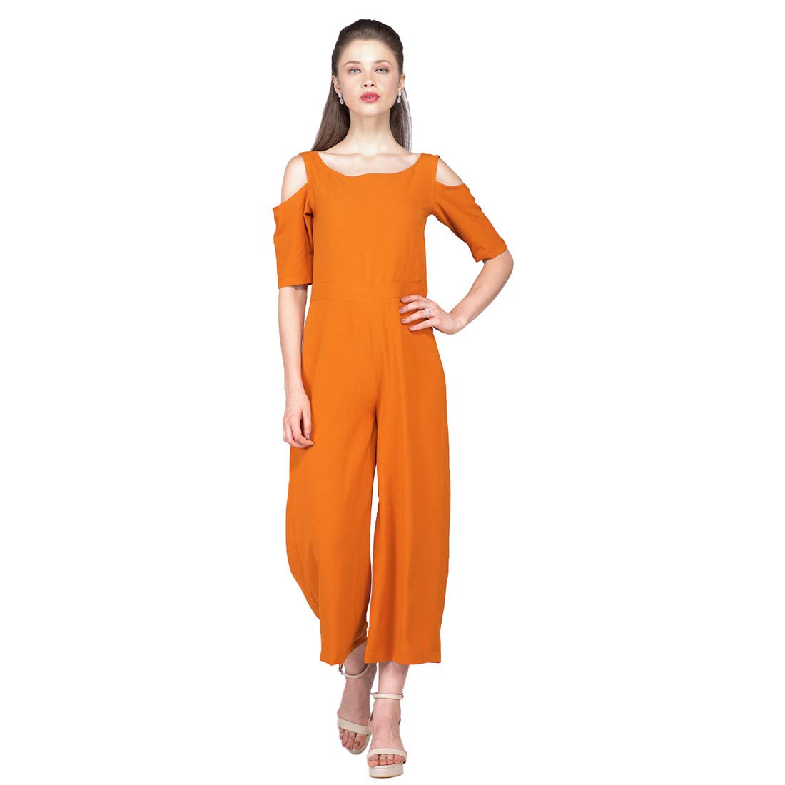 mustard long sleeve jumpsuit