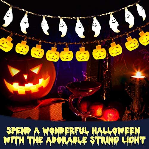 HueLiv-Halloween-Decorations-20FT-60-LED-Orange-Pumpkin-String-Lights-White-Ghost-Holiday-Lights-for-Battery-Operated-for-Indoor-Outdoor-Decor-Patio-Garden-Gate-Yard-Great-Gift-for-Halloween