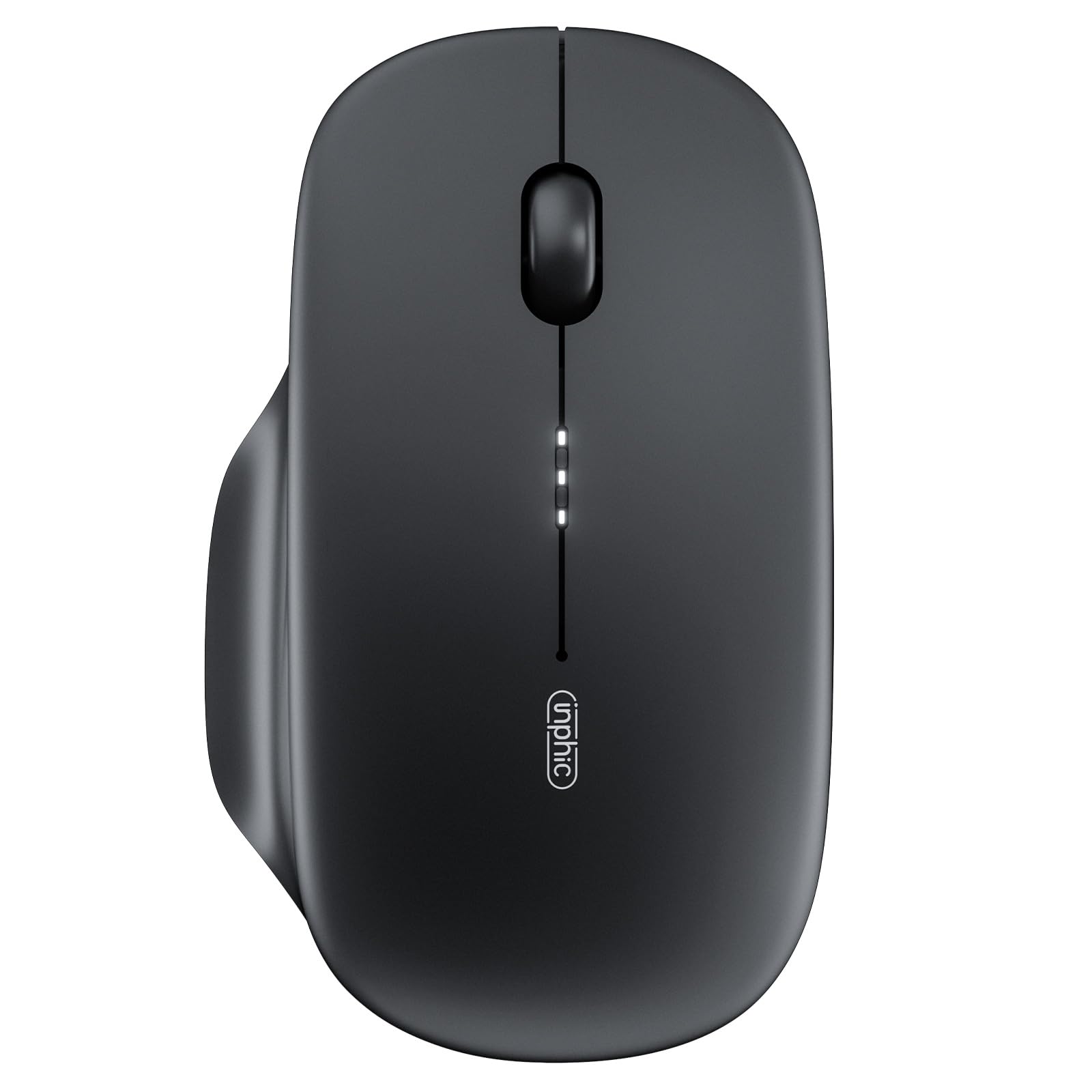Photo 1 of INPHIC M1 II Wireless Mouse Bluetooth, 80g Tri-Mode (Bluetooth 5.0/4.0+USB) Computer Mouse, Visible Battery Leval, Type-C Charging, for Windows/PC/Mac/Tablet/Laptop - Black