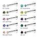 JEWELRIESHOP 10Pcs Sparkly Stainless Steel Lip Studs, 16G Labret Monroe Tragus Cartilage Body Piercing