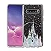 Unov Case for Galaxy S10 Case Clear with Design Soft TPU Shock Absorption Slim Embossed Pattern Protective Back Cover for Galaxy S10 6.1in (Watercolor Castle)