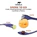 Tapirus - 4 Blue Spork to Go Set - 7-inch Durable & BPA Free Sporks - Spoon, Fork and Knife Combo Utensils Flatware - Mess Kit for Camping, Hunting and Outdoor Activities - Comes in a Carrying Case