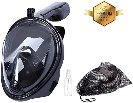 AOLAIS Third Gerneration 180°view Panoramic full face Snorkel Mask for Adults and Kids,Anti-fog Anti-leak Design Easy Breathe Snorkeling Mask Set