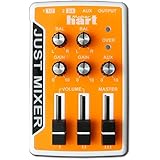 JUST MIXER Audio/DJ Mixer - Battery/USB Powered Portable Pocket Audio Mixer w/ 3 Stereo Channels (3.5mm) Plus On/Off Switch