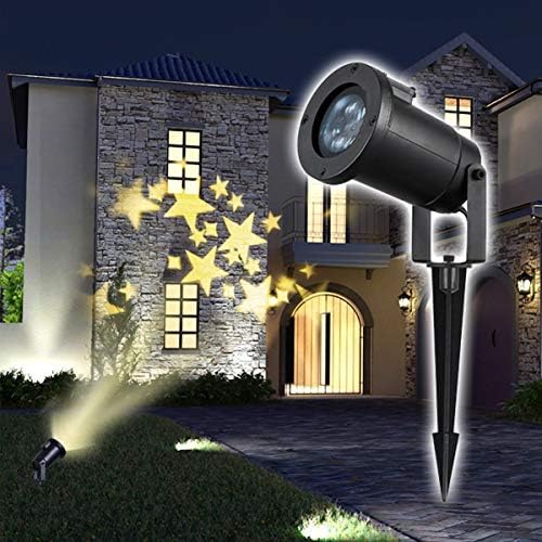 LED Snowflake Projector Light Moving Colorful Snowflake Star or Santa Claus Spotlight Waterproof Snow Projector Outside Window Projector Lights for Party Wedding (Star)