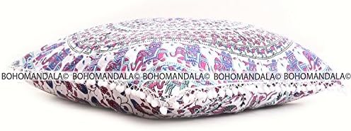 Indian Daybed Big Seating Peacock Mandala Floor Pillow Cover Pouf Cushion Case Bohemian Ottoman Meditation Throw Large
