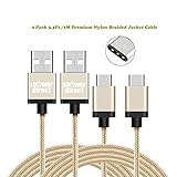 iPowerdirect® 2-Pack 1M Type C USB Charger Nylon Braided Cable with Reversible Connector For New Macbook 12