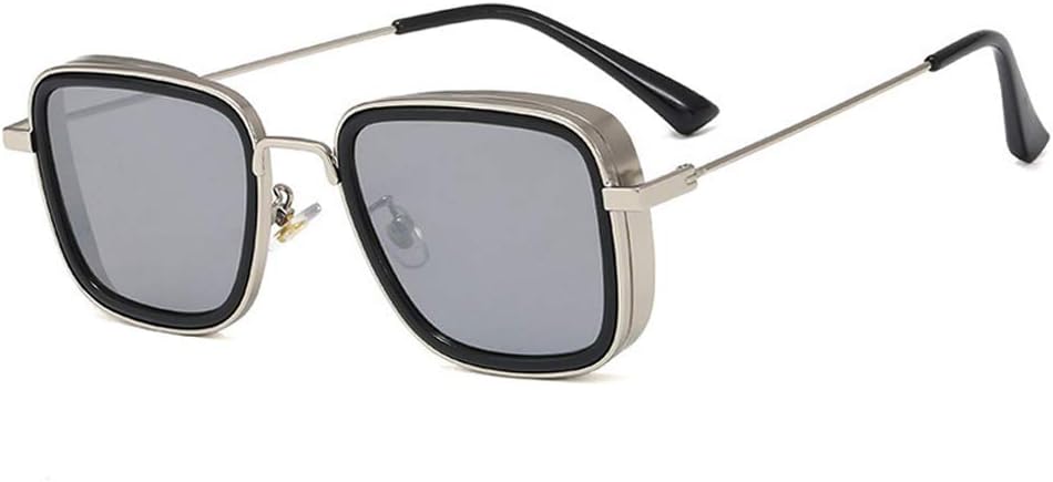 Men's and Women's Aviator Square Metal Frame Classic Sunglasses,Steam Punk Square Glasses,Kabir Singh Shades