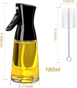 PLACHIDAY Olive Oil Sprayer 180ML Glass Bottle with Brush - Black view 3