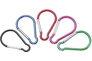 5Pcs Carabiner Clip, Large 4 Inch Aluminum Keychain Hook, Spring Snap Key Chain Clip for Outdoor Use