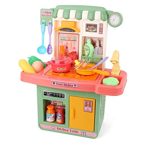 HYISHION Große Spielküche, Kinderküche mit Wasserpumpe Herd Spielzeug Spielküche Zubehör mit Sound Licht Lebensmittel…