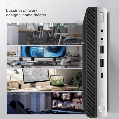 HP EliteDesk 800 G3 Mini computadora de computadora, Paquete de Monitor FHD de 27 Pulgadas PC Set, Core i5-6500T Desktop PC, 8 GB de RAM, 256 GB SSD, Teclado y Mouse, Win 11 Pro (Reacondicionado)