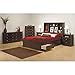 Prepac Manhattan Full Tall Bookcase Platform Storage Bed in Espresso