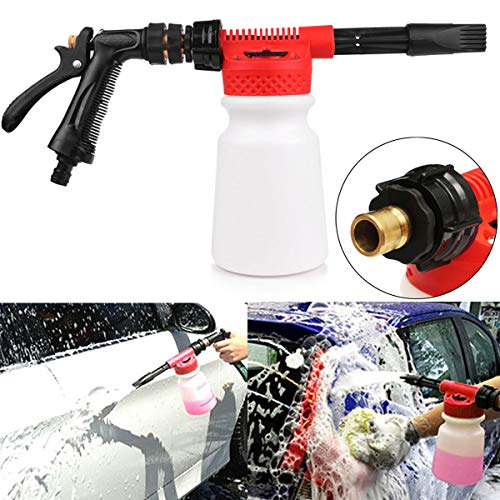Powstro Car Cleaning Foam Gun Multifunctional Washing Foamaster Gun Water Soap Shampoo Sprayer 900ml for Van Motorcycle Vehicle (Red) - Thumbnail 6