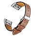 bayite Leather Bands Compatible with Fitbit Charge 2, Replacement Accessories Straps Women Men, Brown