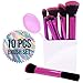 Vivace Makeup Brushes - 10 Synthetic Bristle Kabuki Cosmetic Brush Set - Professional Pink Korean Kit Great for Travel