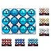 AMS 2.36''/60mm 24ct Christmas Balls Hollow Out Carved Tree Pendants Shatterproof Ornaments Seasonal Decorations for Wedding,Halloween,Party(Turquoise)