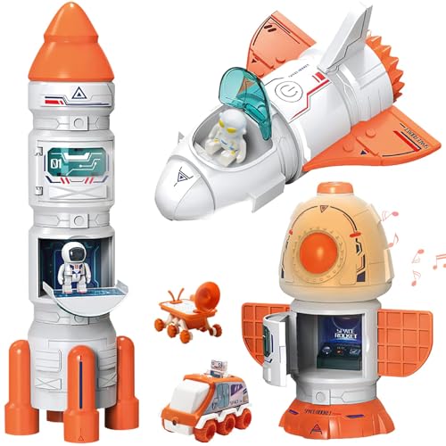TERRIFI Space Shuttle Rocket Toy for Kids, 5-in-1 Spaceship with Lights, Sounds & Projection, Educational Space Adventure Toy, Ideal for Boys Ages 3-8