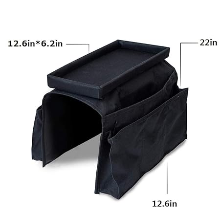 Lianchen Sofa Tv Remote Control Organizer Holder Couch Armchair Caddy For Recliner As Arm Chair Organizer With Pockets For Snacks Glasses Smartphone Magazines Ipad Fits Arms 6 Inches Wide Black Laverdad Bo